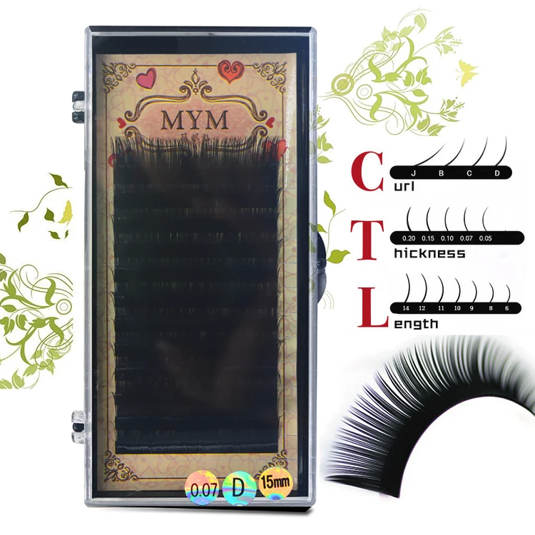 

All sizes 6-15 mm J B C D curl Water mink eyelash extensions Single false false eyelashes 0.05-0.2 Thick Water mink eyelash