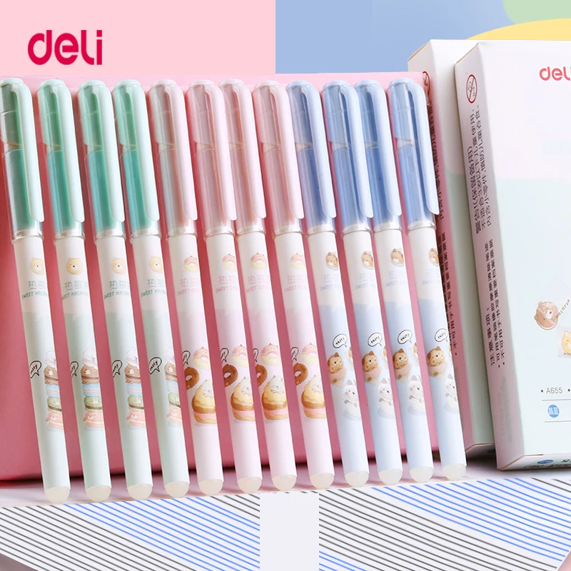 Deli kawaii стираемая ручка синего и черного цвета чернильные шариковые ручки для