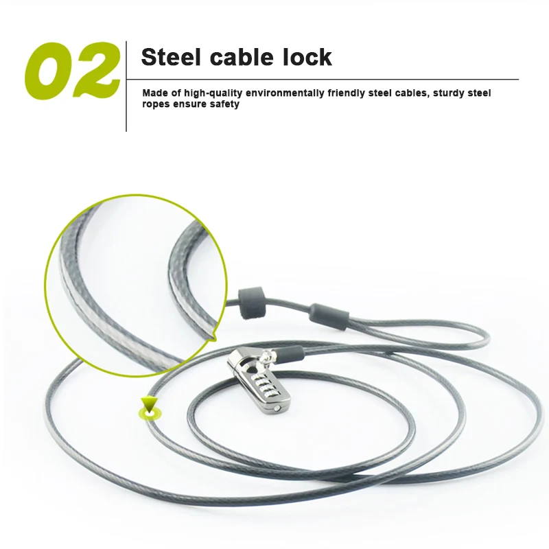 Комбинированный Замок для ноутбука 4 значный кабель защиты паролей