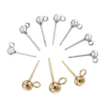

50pcs stainless steel Dia 4/5/6/mm Pin Findings Stud Earring Basic Pins Stoppers Connector For DIY Jewelry Making Supplies