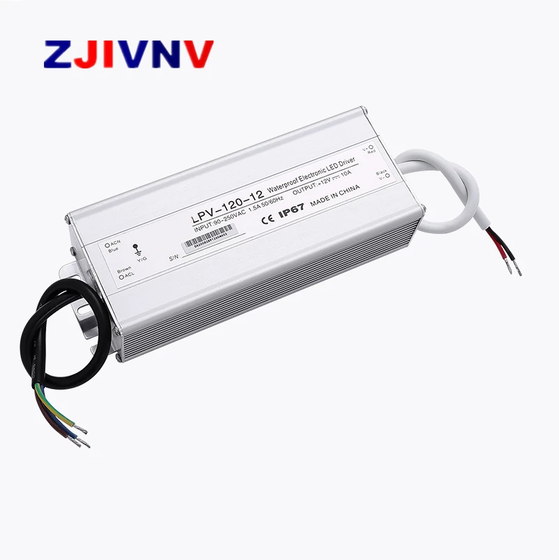 

120W IP67 LED Driver outdoor used Waterproof power supply 12V 24V 36V 48V 10A 5A 3.3A 2.5A AC/DC SMPS