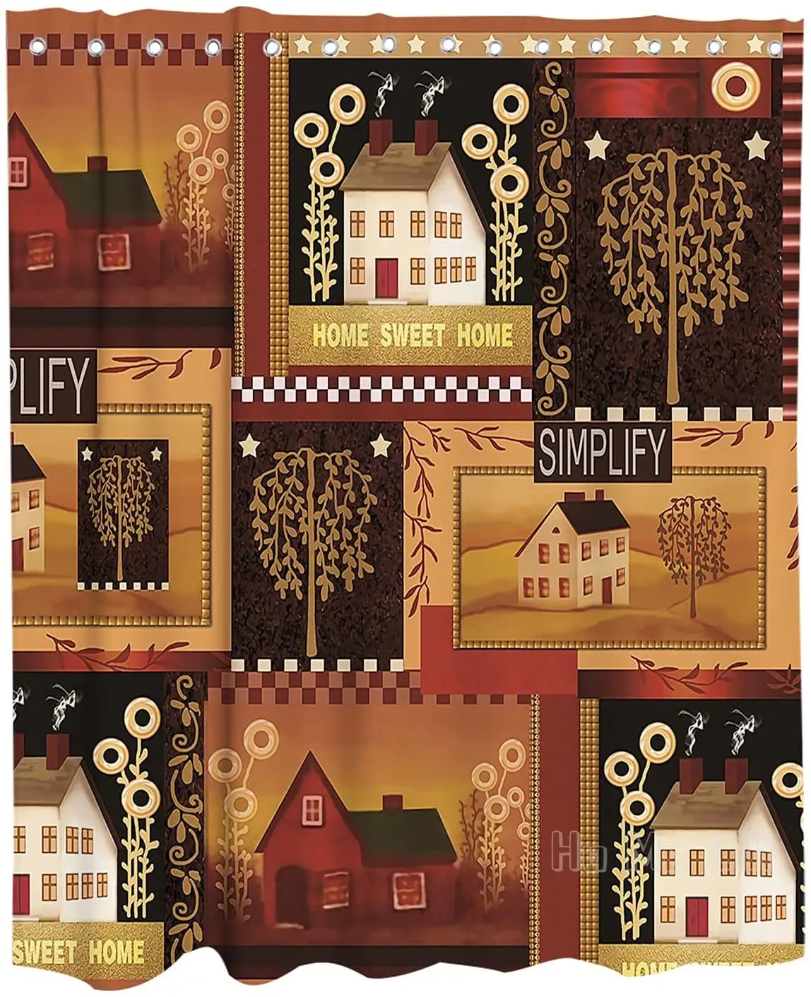 

Занавеска для душа в примитивную страну, с крючками