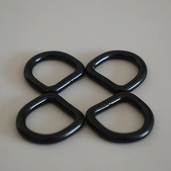 

Black 50 Pcs/Lot D-shaped Buckle Unwelded D ring For 5/8Inch(15mm) Webbing Durable Connect Buckle Flat D Rings Diy