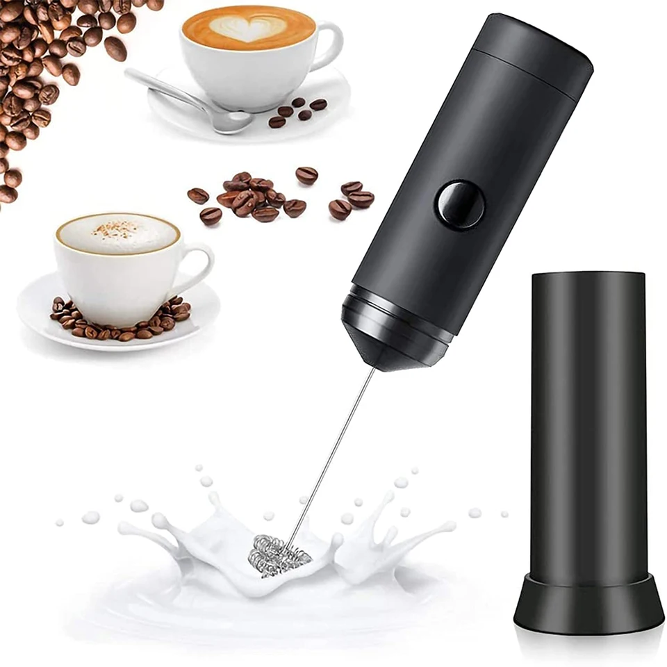 Obelix Motor Milk Frother，battery Operated Electric Drink Coffee Mixer With  Stainless Steel Stand,handheld Black Frother Whisk - Egg Tools - AliExpress