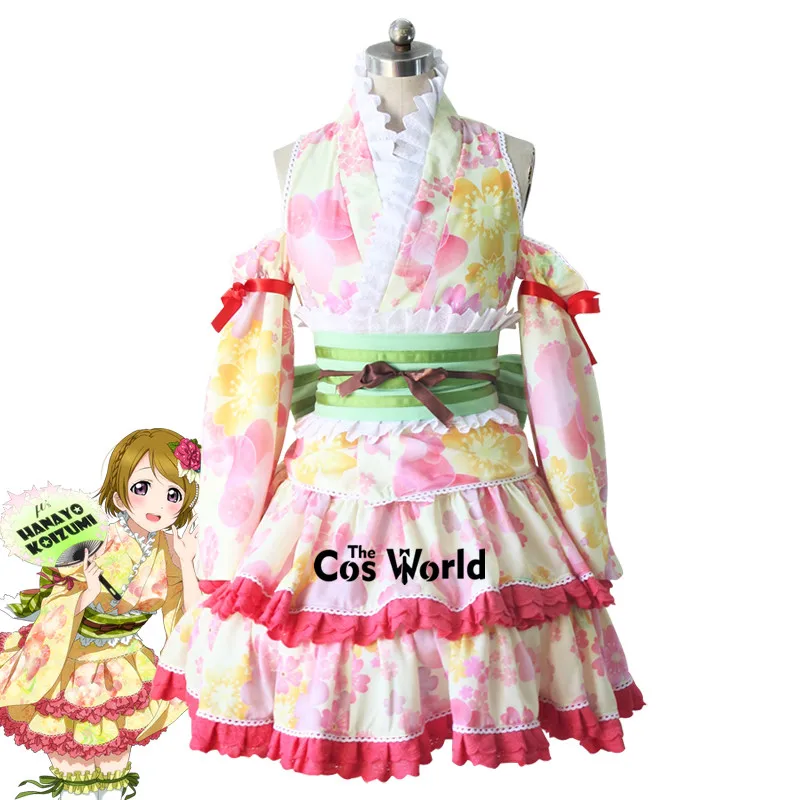 Love Live Koizumi Hanayo September Yukata Kimono Outfit Customize Anime Cosplay Costumes |