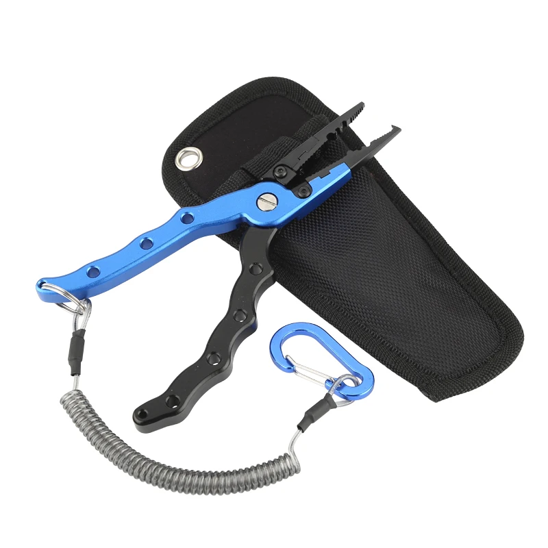 New Design Aluminum Alloy Fishing Pliers Split Ring Cutters heath & fishing lanyard