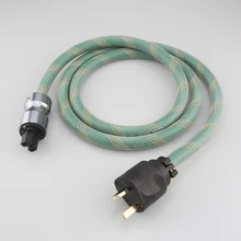 

HI-End Copper Silver Mixed Hifi Audio Power Cord Wire Mains UK 13A AC Power Cable IEC Female HIFI AC Power Cable