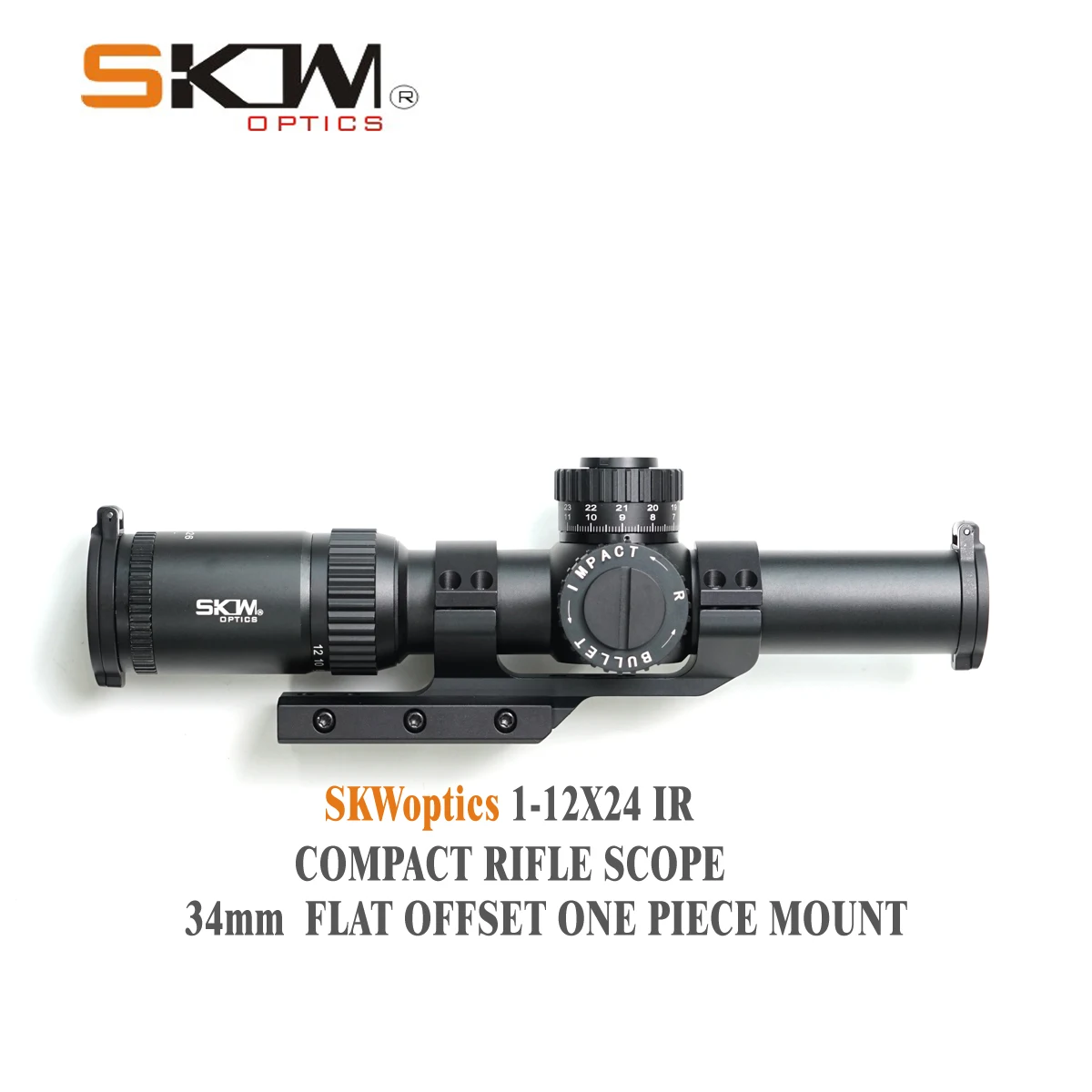 SKWoptics 1 12x26 винтовочные прицелы с 34 мм ЧПУ цельное крепление кольца военный