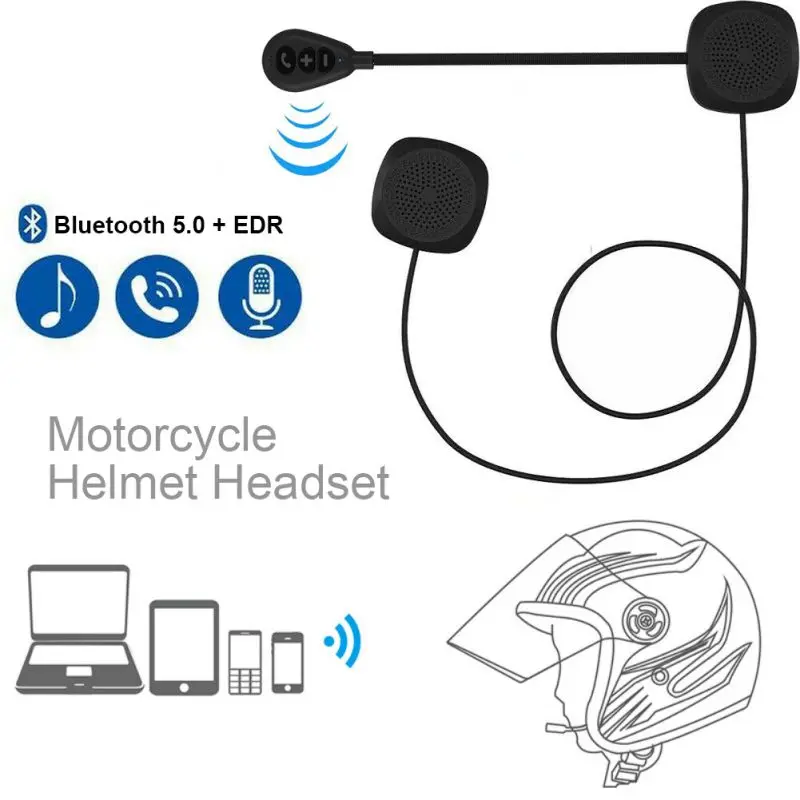 Bluetooth 5 0 Motorcycle Helmet Headset Safe Hands Free Calling Bicycle Helmet Talking Intercom Headphones