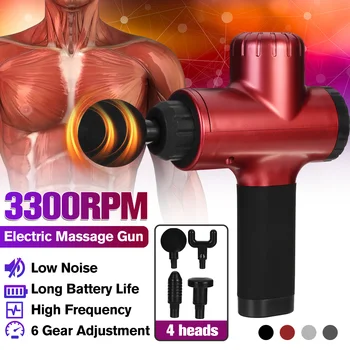 

4 Head Fitness Massage Gun Deep Muscle Massager Muscle Pain Body Neck Massage Exercising Relaxation Slimming Shaping Pain Relief