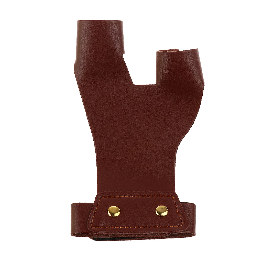 Longbow Bow-hand 2 Finger Glove Hand Protector Archery Hunting Guard Leather
