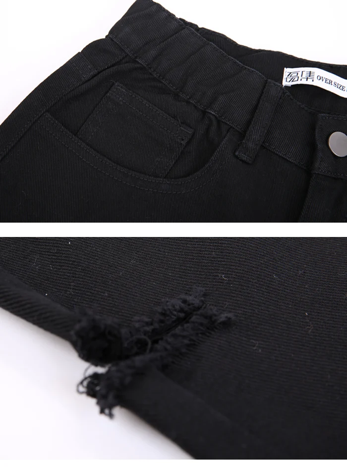 Женские свободные неэластичные джинсы LEIJIJEANS, черные джинсы до щиколотки с высокой посадкой и разрезами по бокам, новая повседневная модель 9123 большого размера