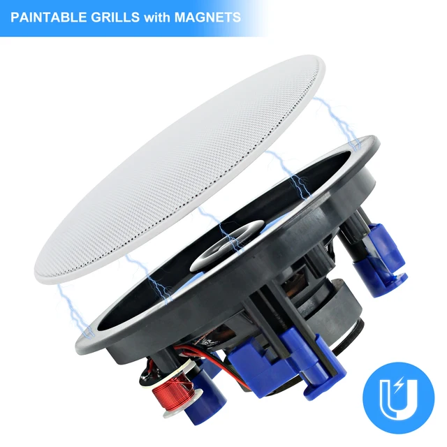 Altoparlanti Da Soffitto 4 Pollici 2 Vie - Set Di 4, Bluetooth, Per Interni/Esterni, 640W Max - Foto 8