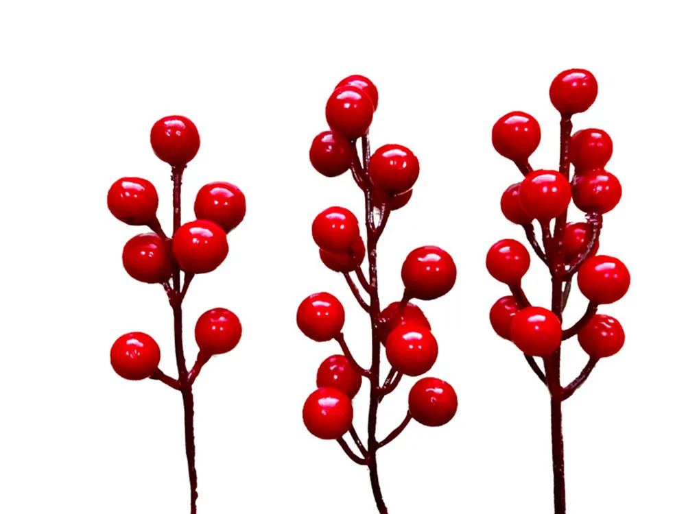 Искусственные красные ягоды остролиста Рождество DIY для дома садовые украшения Рождественские принадлежности год Декор Noel Navidad украшения