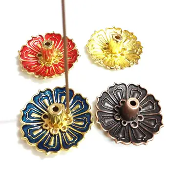 

1Pc Portable 9-Hole Lotus Incense Holder Flower Copper Censer Plate for Sticks Cone Decor Благовония сиденья