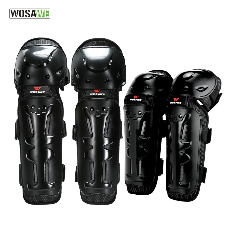 

WOSAWE 4Pcs/Set Outdoor Racing Skating Elbow Knee Shin Support Protector Guards Protective Motocross Cycling Sport Gear Pad