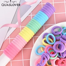 50/100pcs 2/3cm Colorful Girls Elastic Hair Bands Holder Tie Wholesale Rubber Band Kids Hair Accessories Hair Bands for Girls