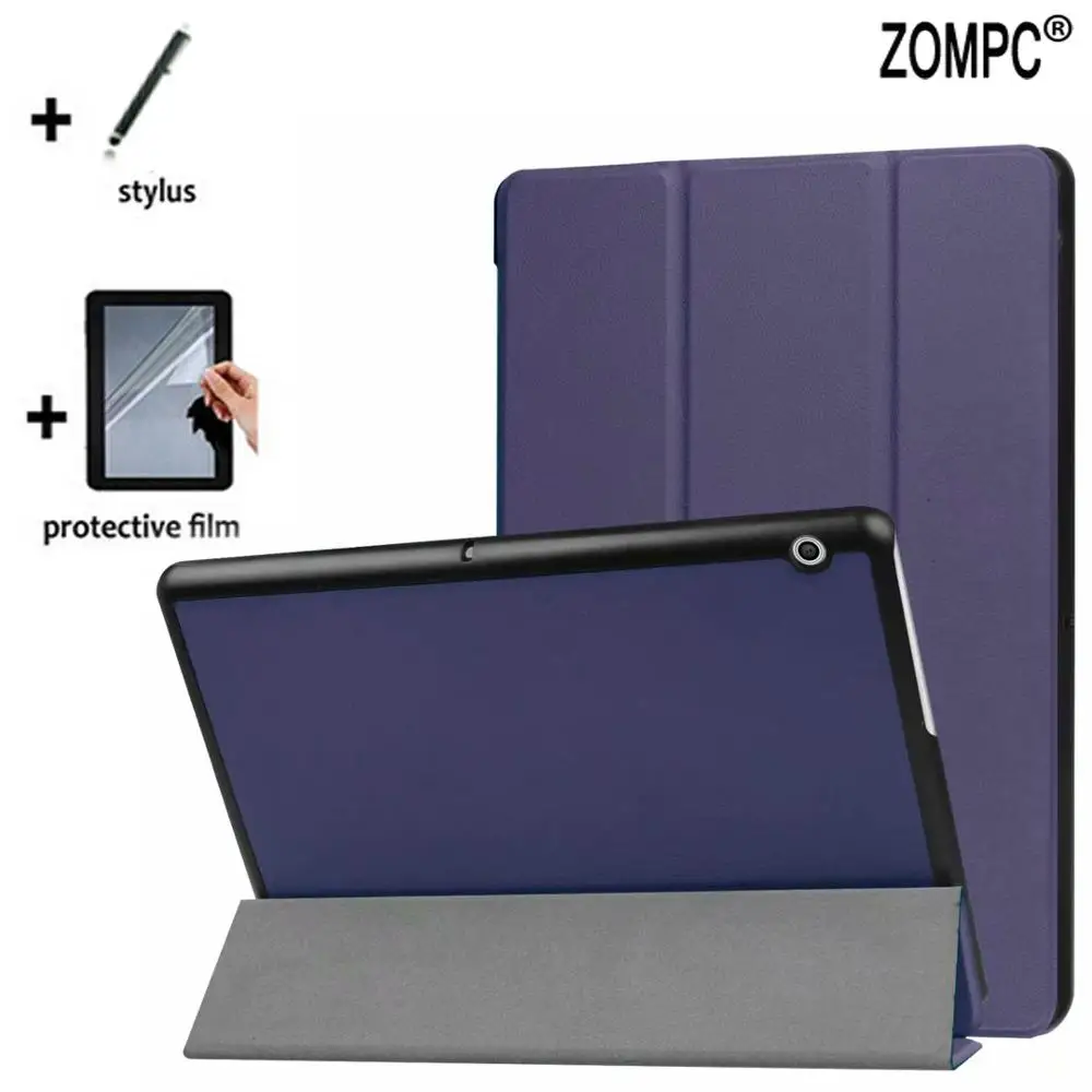 

3in1 Ultra Slim Luxury Folio Stand Leather Case Lightweight Cover +1x Film +1x Stylus for Huawei C3 10 BZA-W00 BZA-L00 9.6 inch