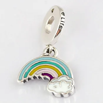 

Original Enamel Rainbow Of Love Heart Engraved Life Pendant Beads Fit 925 Sterling Silver Charm Bracelet Diy Jewelry