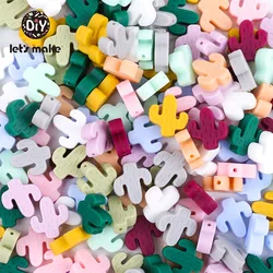Let's Make Silicone Beads 5pcs Cartoon Leaves Beads Silicone Chewable DIY Cactus Beads DIY Accessories BPA Free Baby Teethers