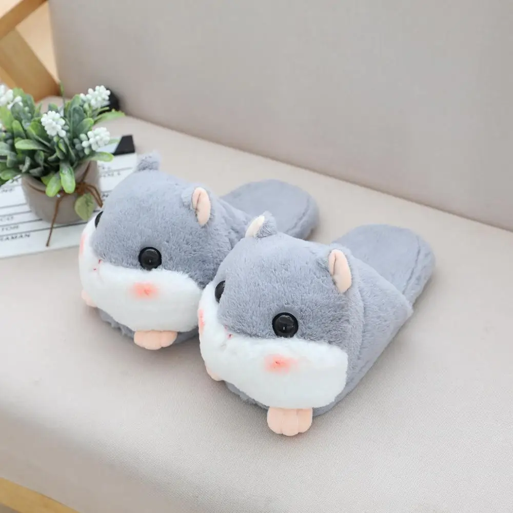 grey hamster Каваи хомяк динозавр мягкие животные мужчины женщина пара зимняя обувь Хлопок подарки мультфильм плюшевые игрушки милый Рождественский подарок - Цвет: grey hamster