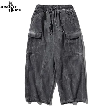 

Men Women Harajuku Men Fashoins Harem Grey Jeans Preppy Style Pants 2020 Vintage Straight Pants Harajuku High Quality Denim