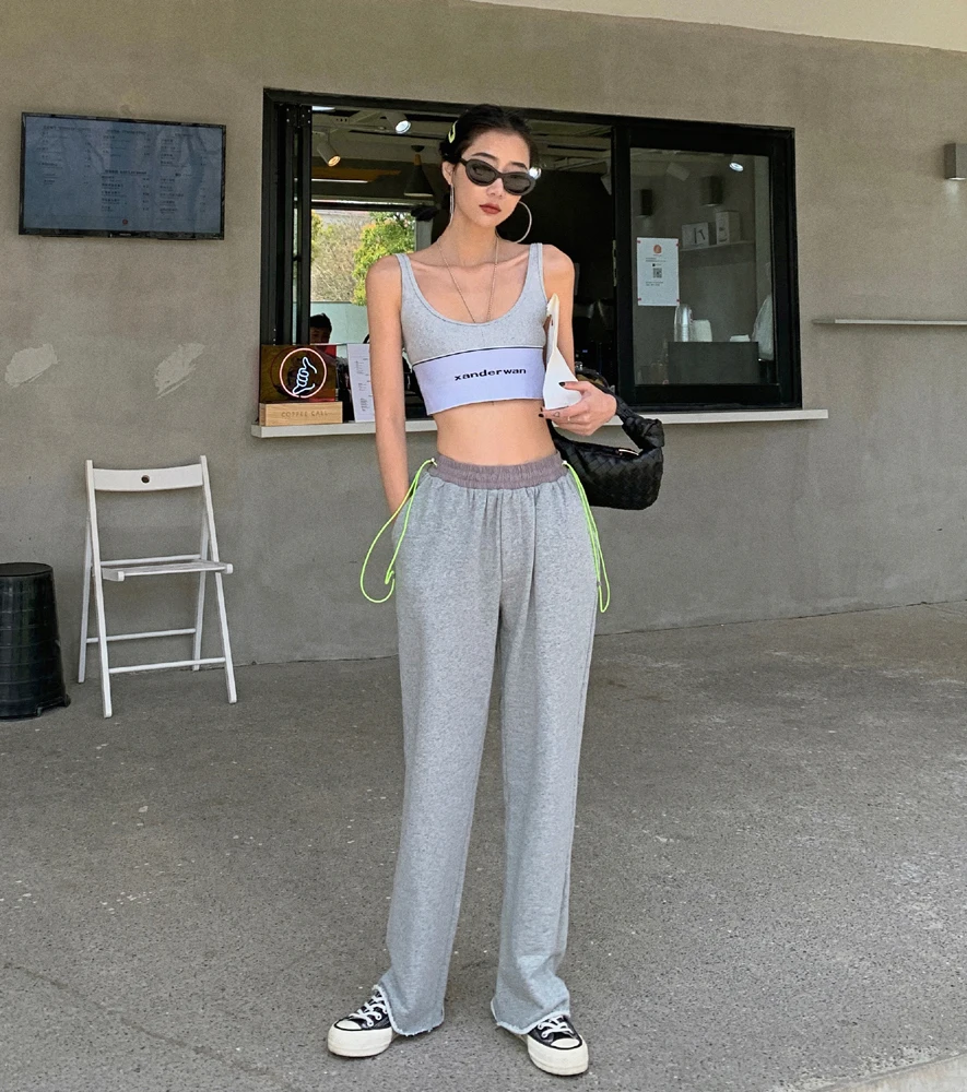 Straight leg grey sweatpants Clearance