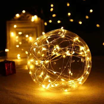 

5M 50leds Silver Copper Wire Fairy String Lights 3AA Battery Operated Garland Christmas Lamp Xmas Party Tree Decorative Lighting