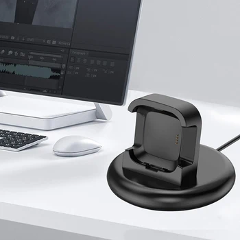 

USB Cable Black Base Station Wired Stand Replacement Charging Dock Multiple Protection Magnetic For Fitbit Versa 2 Smart Watch
