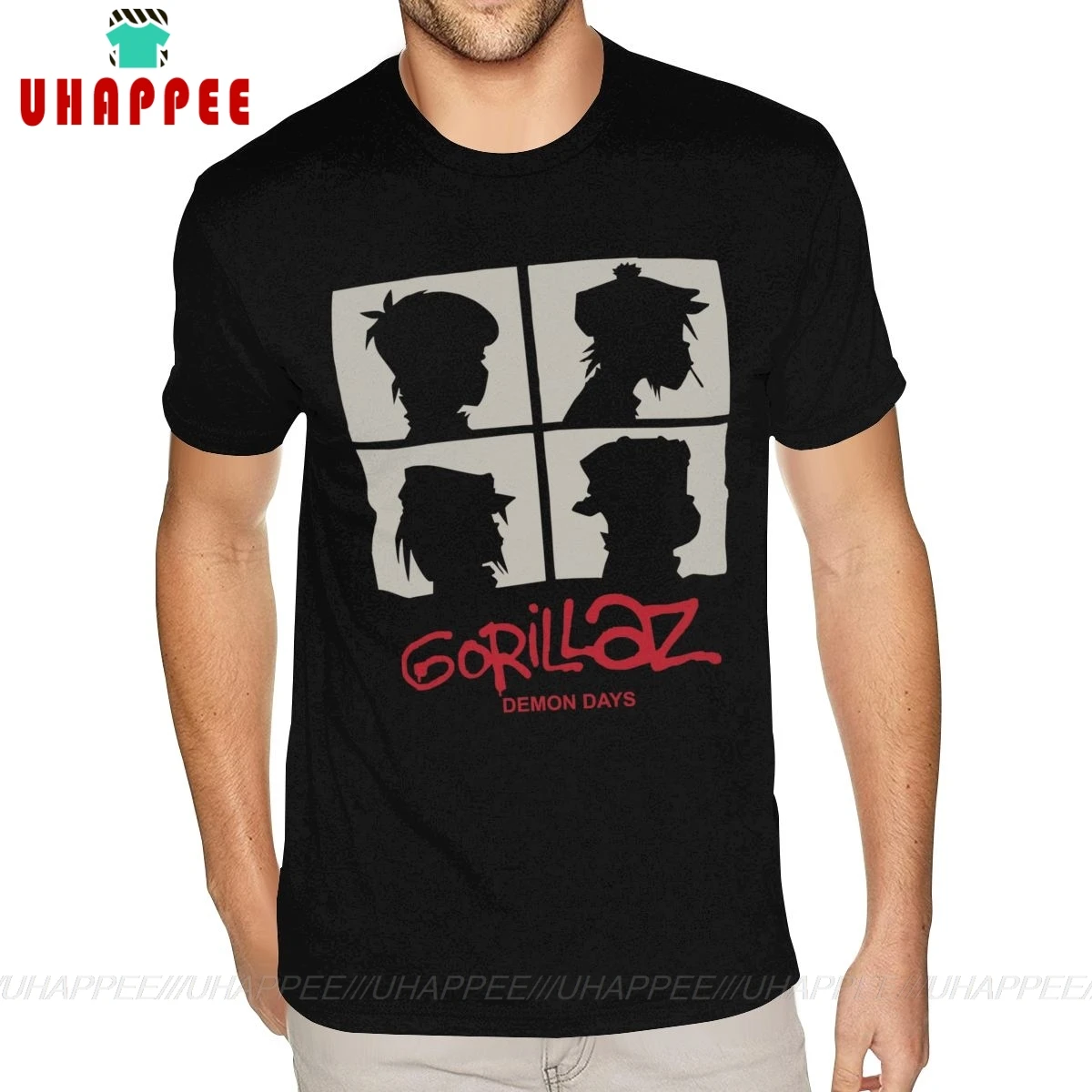 Дизайнерская Новая мужская рубашка Gorillaz Demon Days 3XL с короткими рукавами из чистого