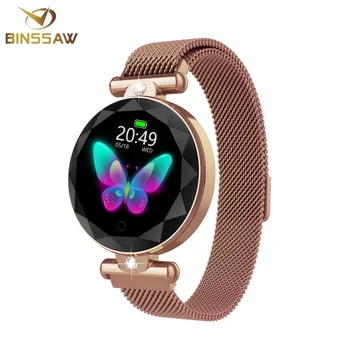 

BINSSAW Women Smart Wristband 3D Imitation Diamond Glass Watches Heart Rate Blood Pressure Sleep Monitor Waterproof Smart Watch