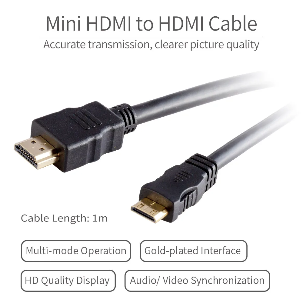 FEELWORLD 1080P 3D эффект Mini HDMI к HDMI кабель высокоскоростной адаптер с позолоченным штекером для камеры монитор проектор Ноутбук