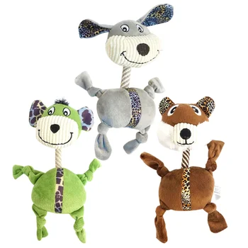 

3 Pcs Pet Dog Toy Plush Toy Tooth Training Toy Dog Chew Toy (Green/Brown/Gray, Each Color 1pc)