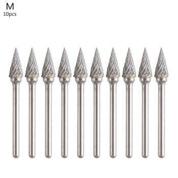 

10pcs Tungsten Carbide Steel Rotary Burrs Set Grinding Head Rotary File 40JE