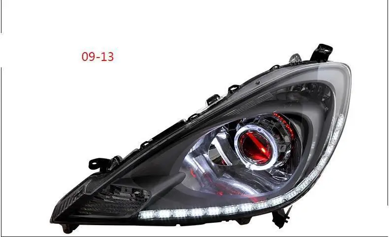 Дневные ходовые Automovil Стайлинг Drl Автозапчасти Светодиодные фары автомобиля фары в сборе 05 06 07 08 09 10 11 для Honda Fit