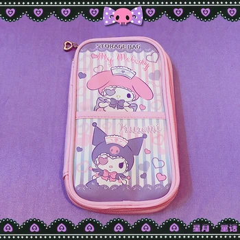 

1PC Japanese Anime Kuromi Card Holder PU Leather Credit ID Bags Zipper Coin Bus Card Wallet Kid Girls Gifts 13.5*22.5CM