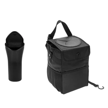

1pcs Car Trash Bin Color Classification Trash Bin Car Trash Storage Bucket & 1pcs Car Back hanging storage bag