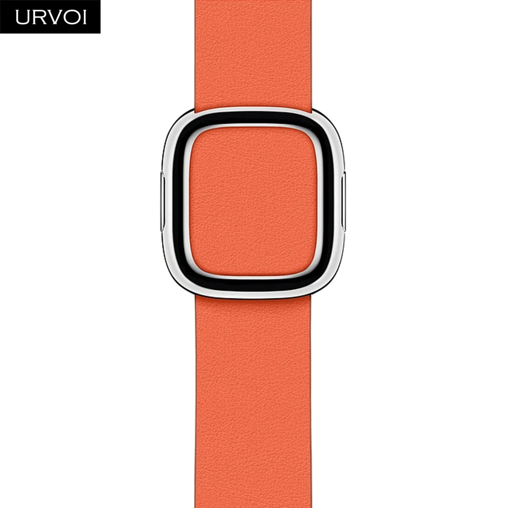 Sunset Современная Пряжка URVOI для apple watch 5, 4, 3, 2, ремешок 40 мм, ремешок для iwatch, мягкий гладкий верх, зернистая кожа, удобная на ощупь, новинка - Цвет ремешка: Sunset