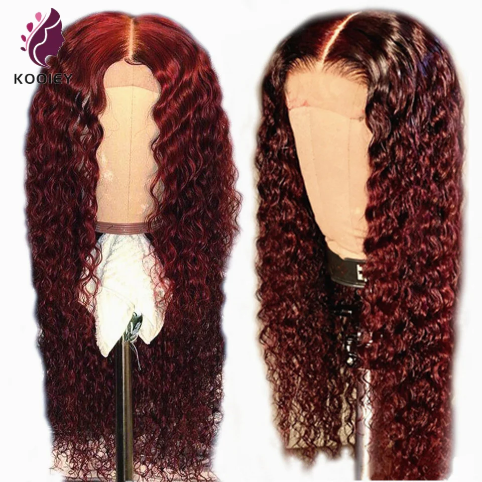 Wet Wave 13x6x1 Deep Part borgogna pizzo anteriore parrucche per capelli umani Ombre 99J parrucca brasiliana ad onda dacqua Remy Glueless vino rosso 99j parrucca