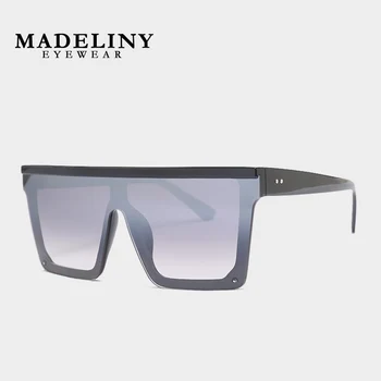 

MADELINY 2020 New Vintage Retro Fashion Flat Top Sunglasses Oversized Square Sun Glasses Luxury Designer Large Eyewear MA491