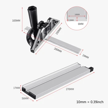 

Table Saw Angle Ruler DIY Woodworking Miter Gauge Carpentry Push Rod Angle Ruler X4YE