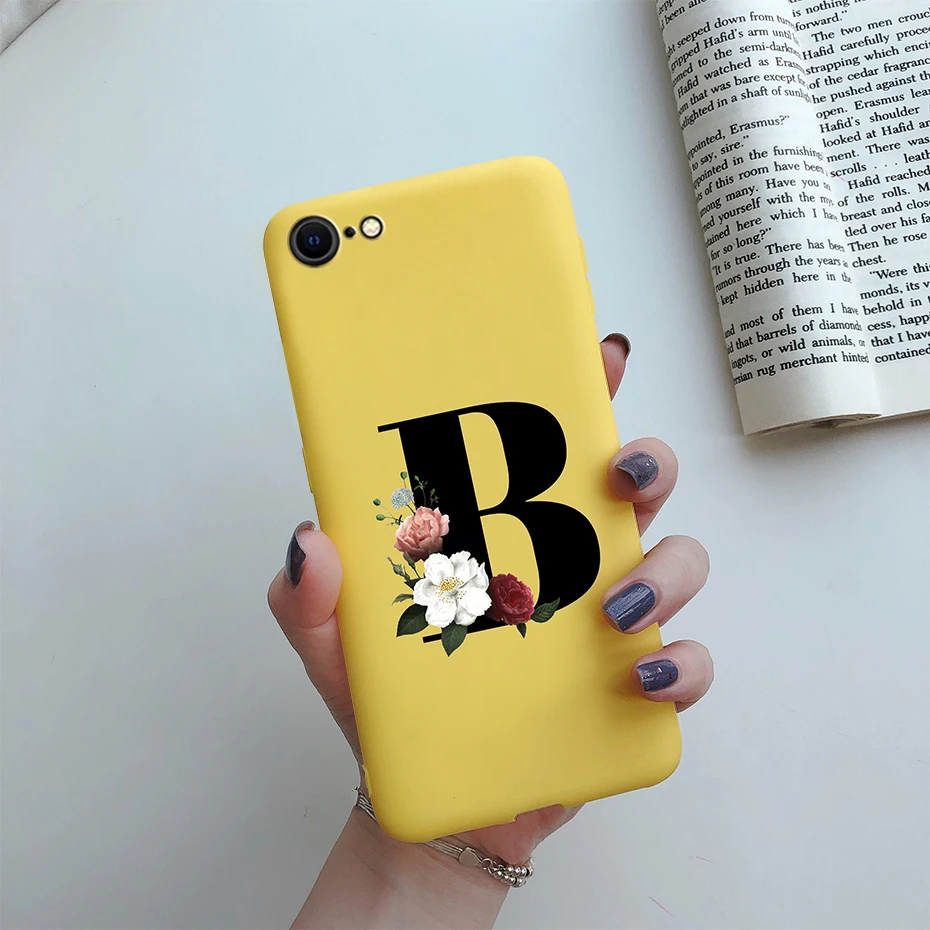 Alphabet Flower Silicone Phone Case – Soft, Stylish Bumper Cover