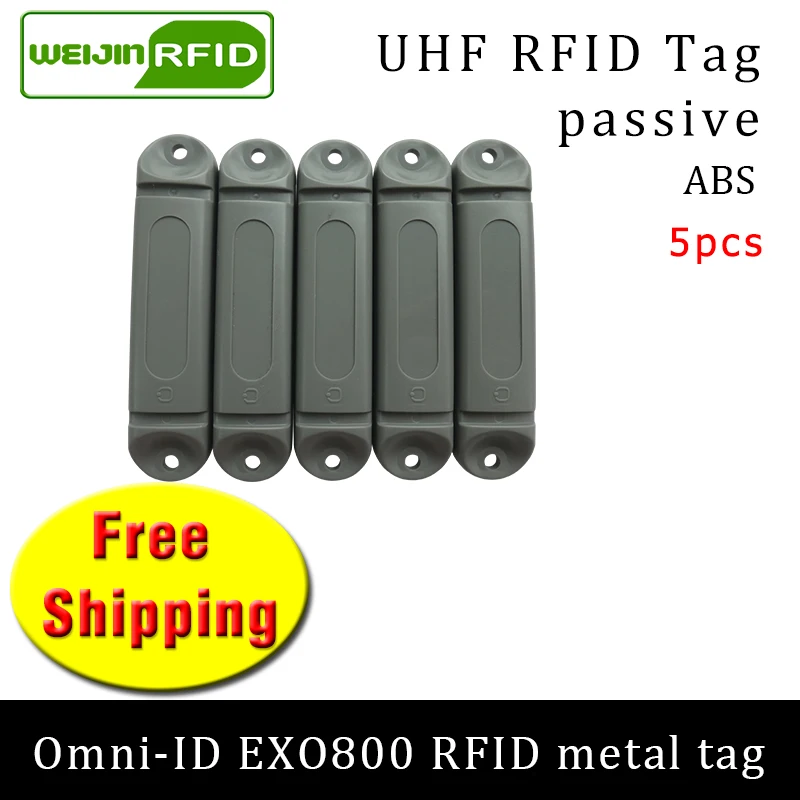 UHF RFID металлическая бирка omni-ID EXO800 915 МГц 868 МГц Impinj Monza4QT EPC 5 шт. прочные ABS смарт-карты пассивные RFID метки