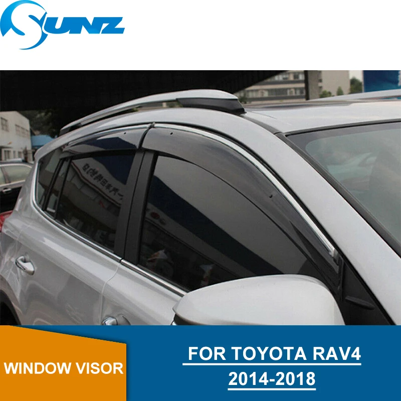

Side Window Deflectors Smoke Color Car Wind Deflector Sun Guard FOR TOYOTA RAV4 2014 2015 2016 2017 2018 car accessories SUNZ