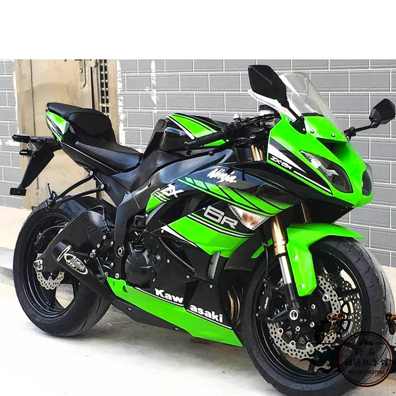 Слипоны для 2009- Kawasaki ZX6R ниндзя ZX636 выхлопной трубы черный Алюминий хвост Escape без дБ убийца изменение для Труба среднего звена