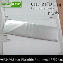 UHF RFID ультратонкая антиметаллическая бирка 915 МГц 868 м EPC Gen2 fixed фиксированные средства 96*24*0,8 мм для печати Пассивная RFID PET этикетка
