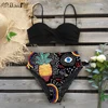 Sexy 2022 Bikini Swimsuit Women Swimwear Push Up Bikinis Set Leaf Print Female High Waist Swimming Suits for Bathing Suit 1