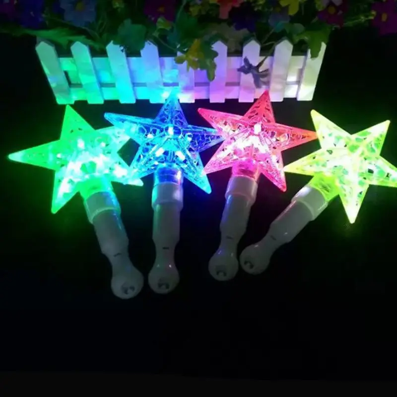 

Flashing Hollow Five-pointed Star Light Stick LED Plastic Colorful Glow Sticks Concert Party Supplies Cheering Props Children To