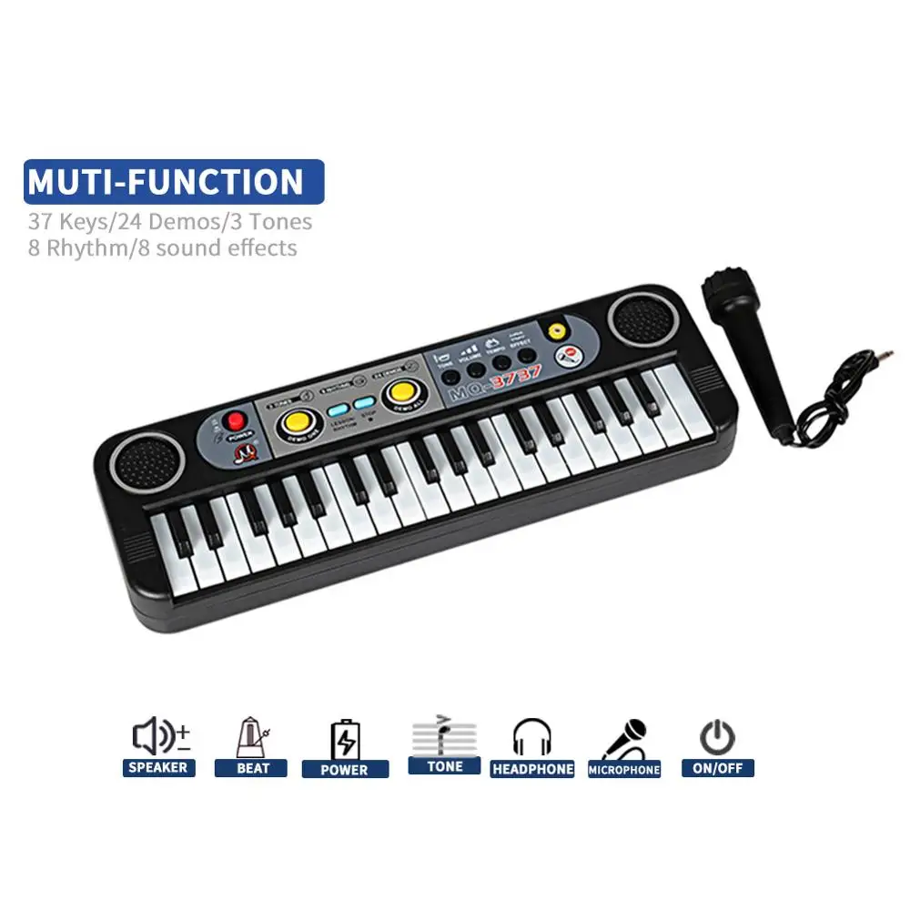 37 jogos de música eletrônicos para crianças, piano musical, brinquedo,  teclado musical, sintético, instrumento musical, piano keybaord - AliExpress