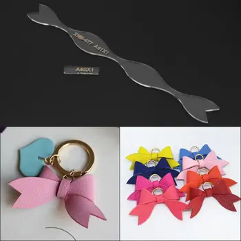 

Handmade Bowtie Leather Keychain Pendant Bowknot Acrylic Pattern Stencil Templates Jewelry Making DIY Bow Art Crafts